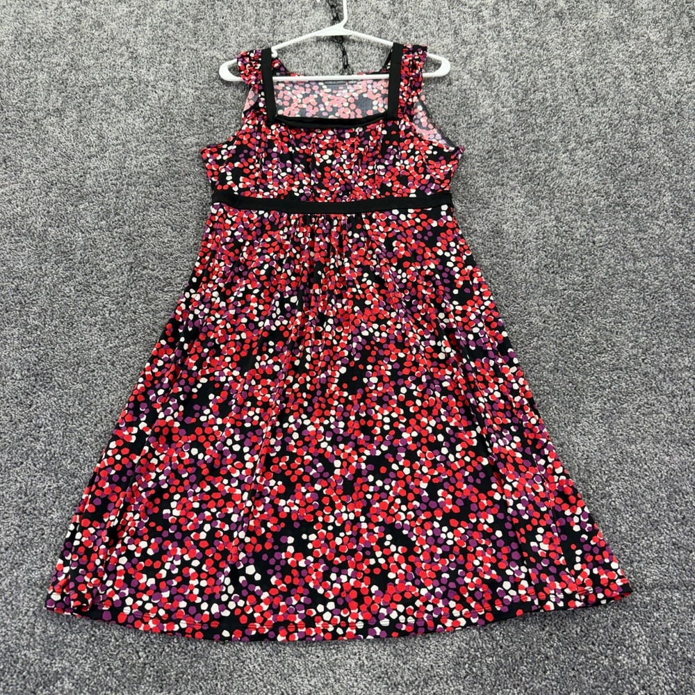 Apt 9 Dress Womens Medium Multi Color Dot Sleeveless Empire Waist Stretch Casual